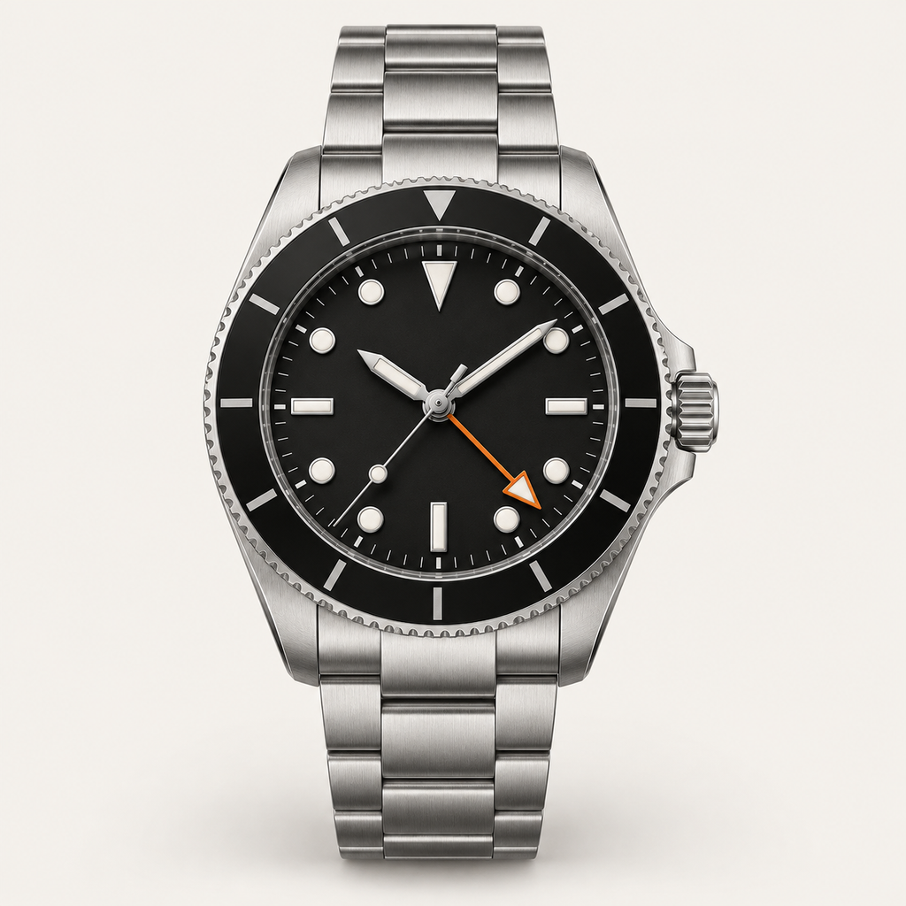 Atlas — 40mm GMT in Black / Steel