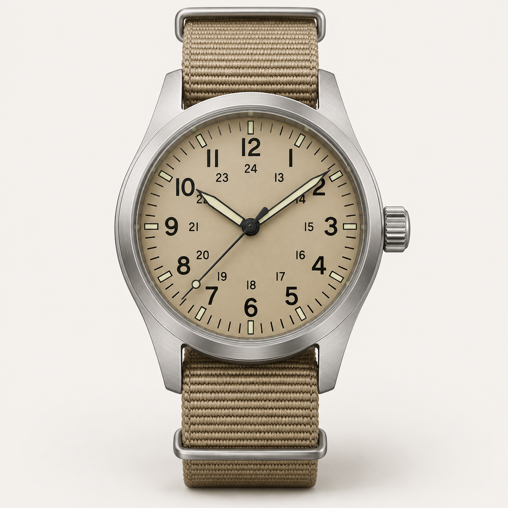 Halvard — 38mm Field Watch in Khaki / Nylon