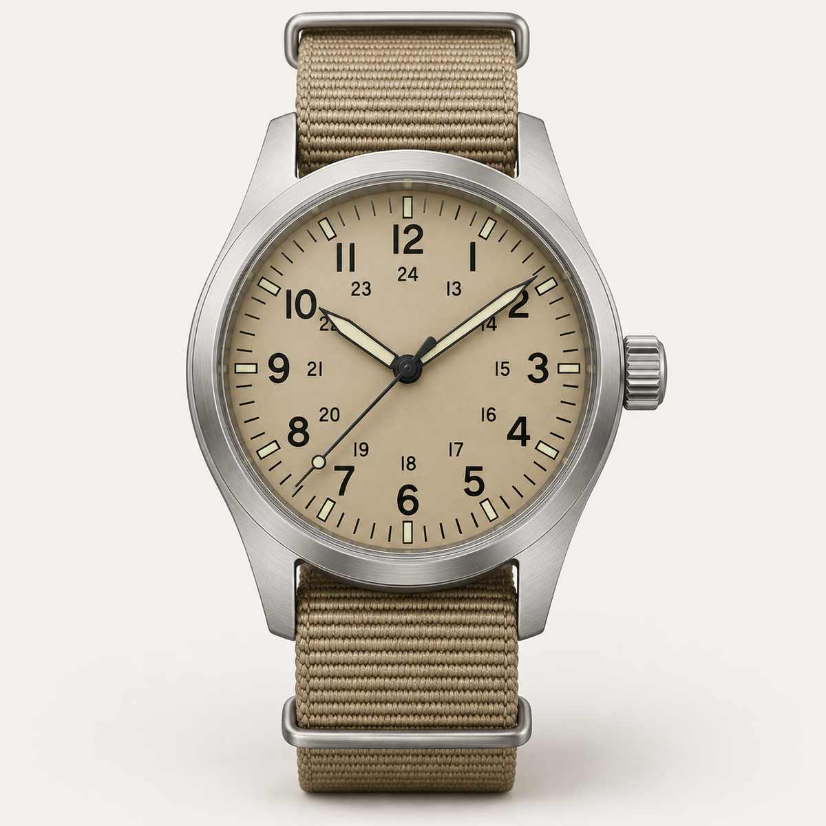 Halvard — 38mm Field Watch in Khaki / Nylon