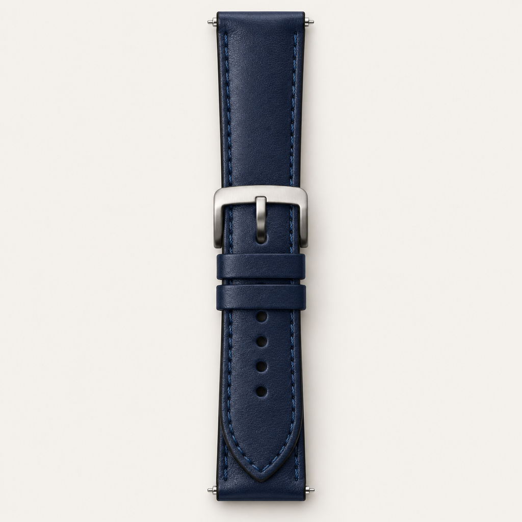 Italian Leather Strap — 20mm in Navy