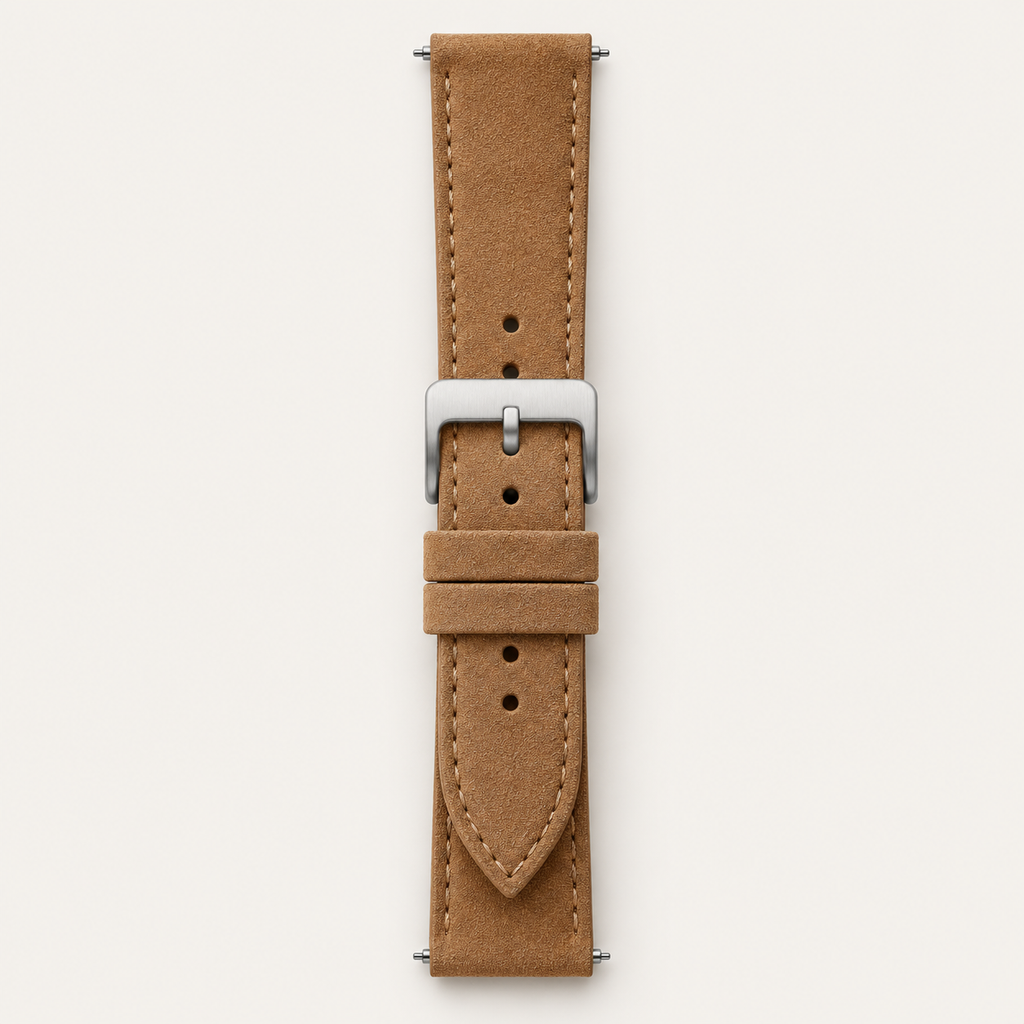 Italian Leather Strap — 20mm in Tan Suede