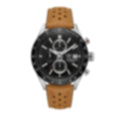 Carrera Chronograph Black – Automatic | Suede Leather Strap