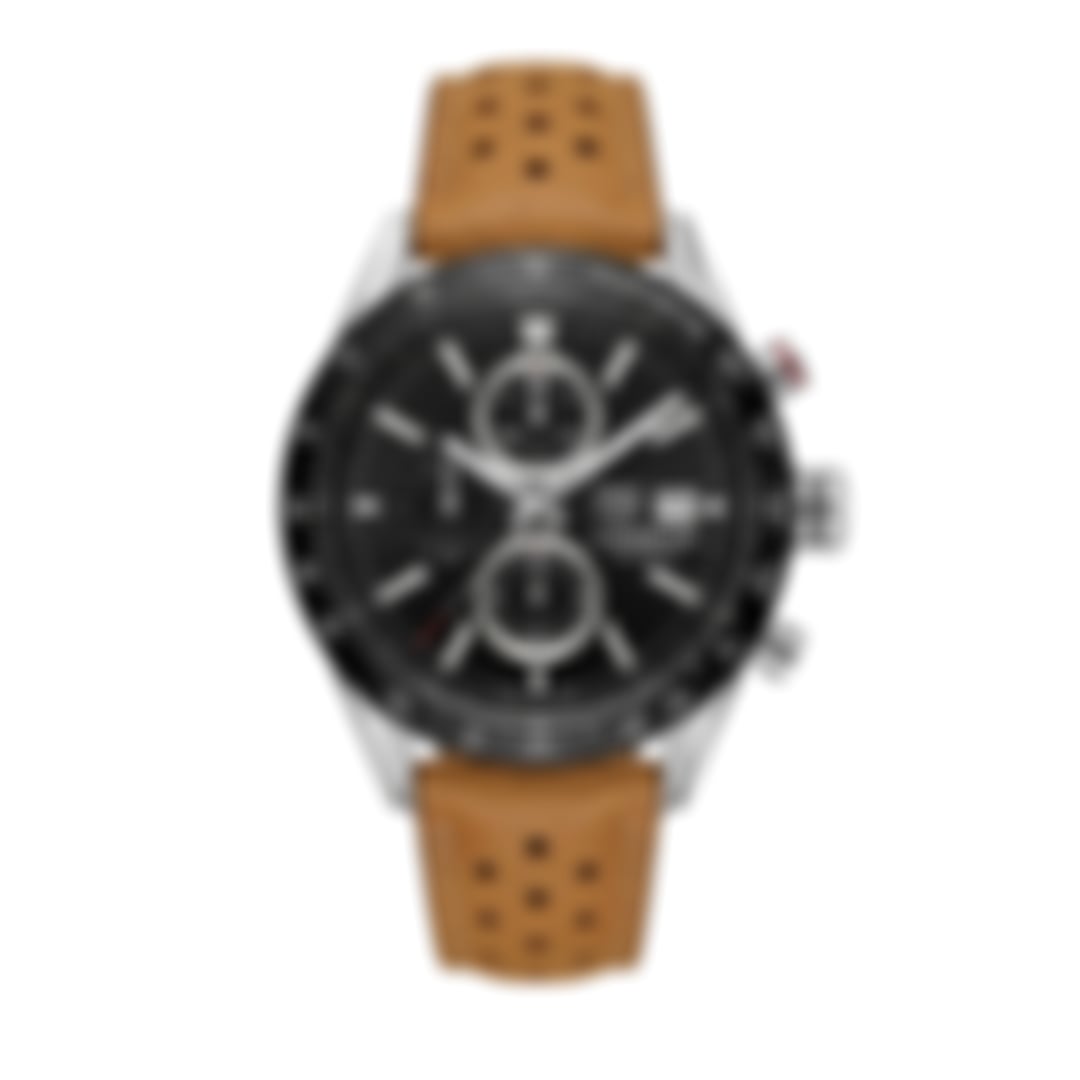 Carrera Chronograph Black – Automatic | Suede Leather Strap