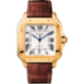 Santos Automatic – Gold with Brown Leather Strap