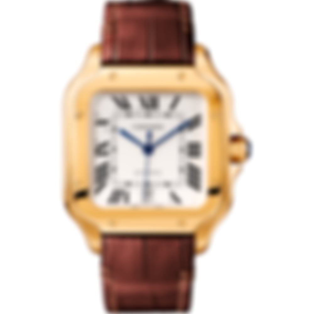 Santos Automatic – Gold with Brown Leather Strap