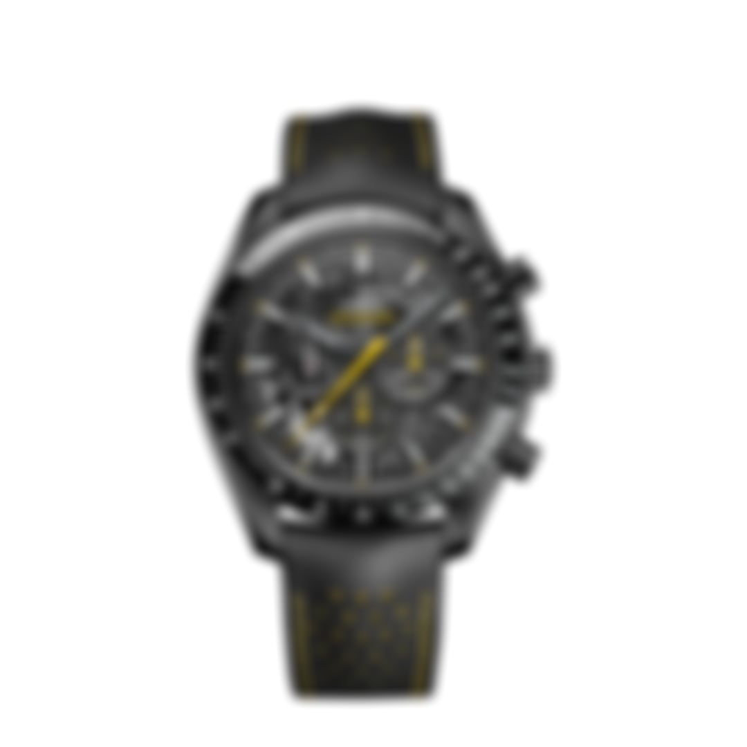 Speedmaster Racing Co-Axial Chronograph Black/Yellow – 44 mm Perforated Leather Strap