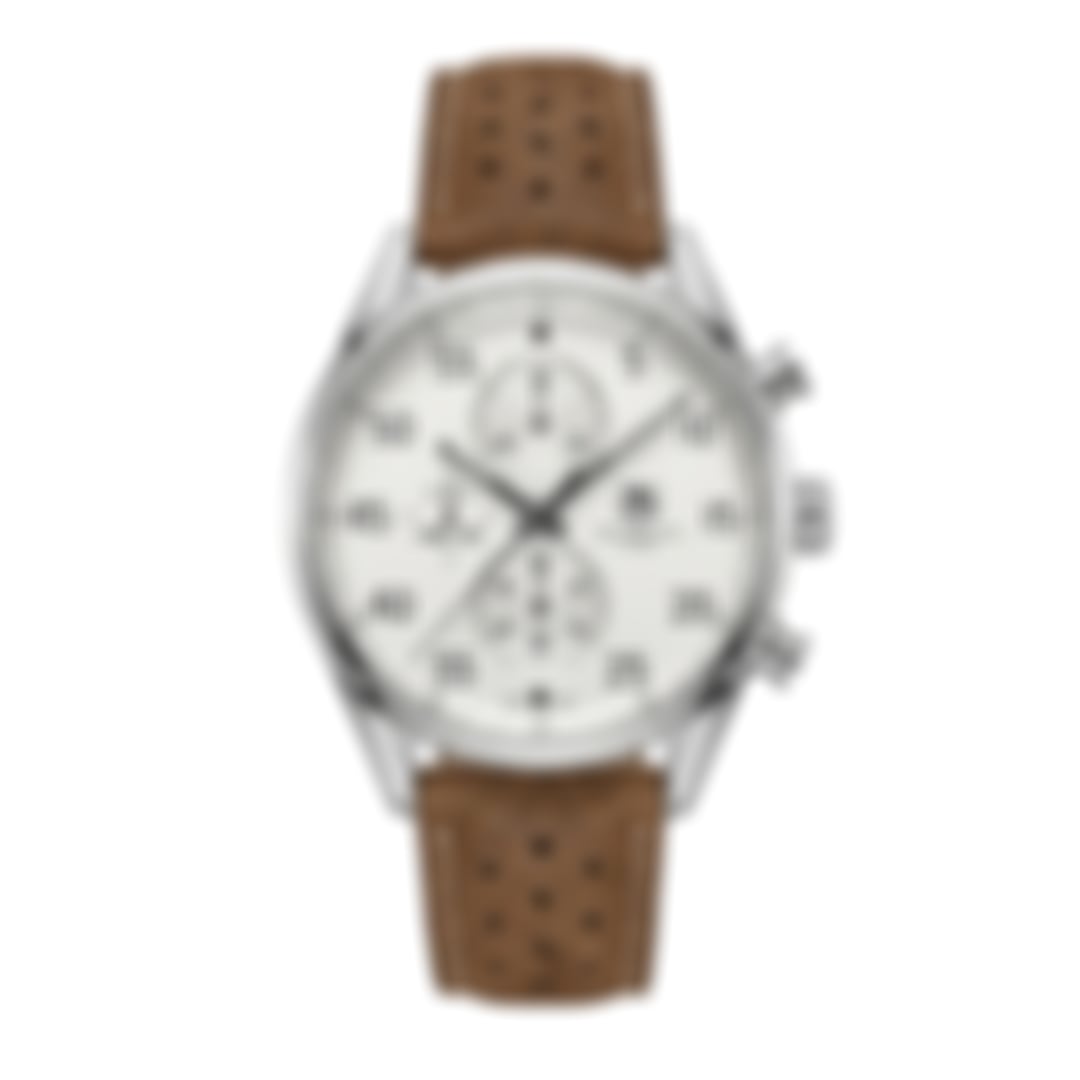 Carrera Chronograph Classic White Leather Strap
