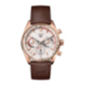 Carrera Chronosprint – Silver/Red – Brown Leather Strap