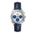 Carrera Chronograph – Silver & Blue | Leather Strap