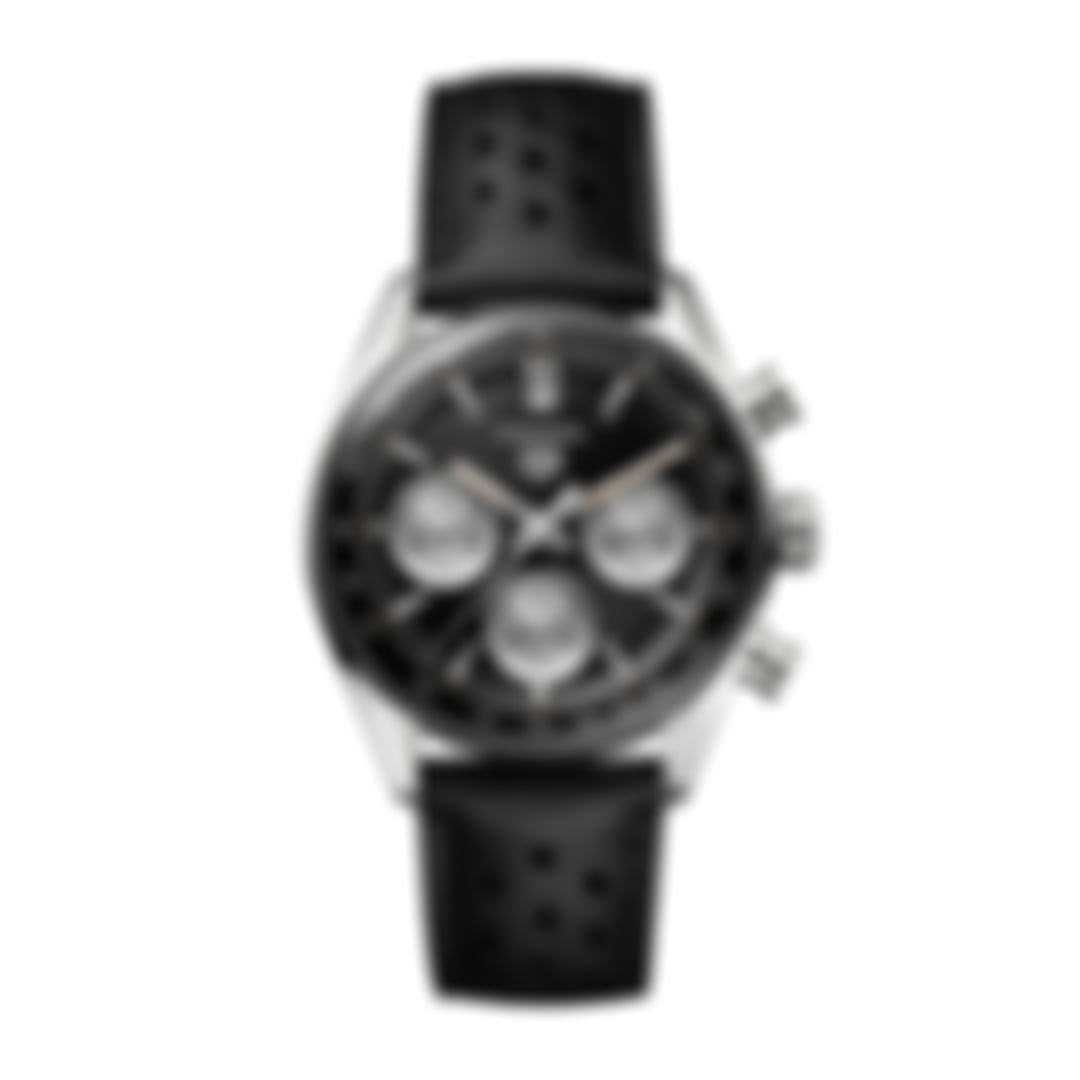 Carrera Chronograph – Black/Silver – Leather Strap